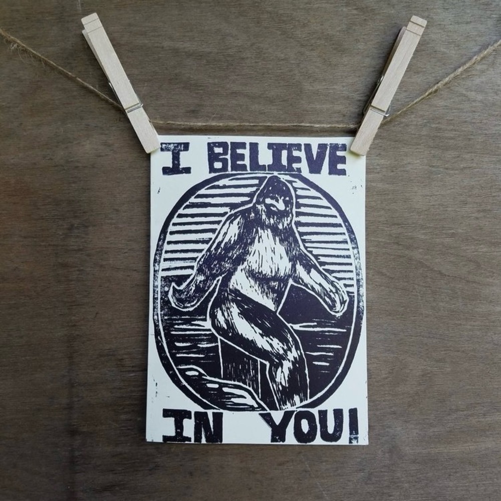 Handmade Bigfoot/Sasquatch Greeting Card